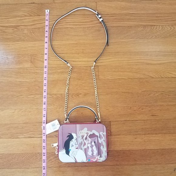 NEW Coach X Disney Cruella Motif Box Crossbody Crossgrain Leather Handbag CC377 - Picture 10 of 10